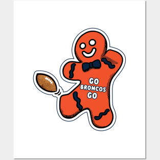 Denver Broncos Gingerbread Man Posters and Art